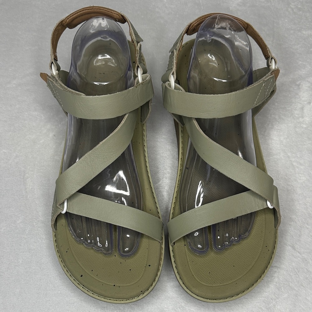 Teva Madera Leather Flatform Sandal | Eucalyptus | US W 11